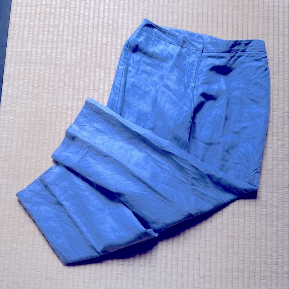 Nygard Collection Periwinkle Blue Linen Blend Pants
